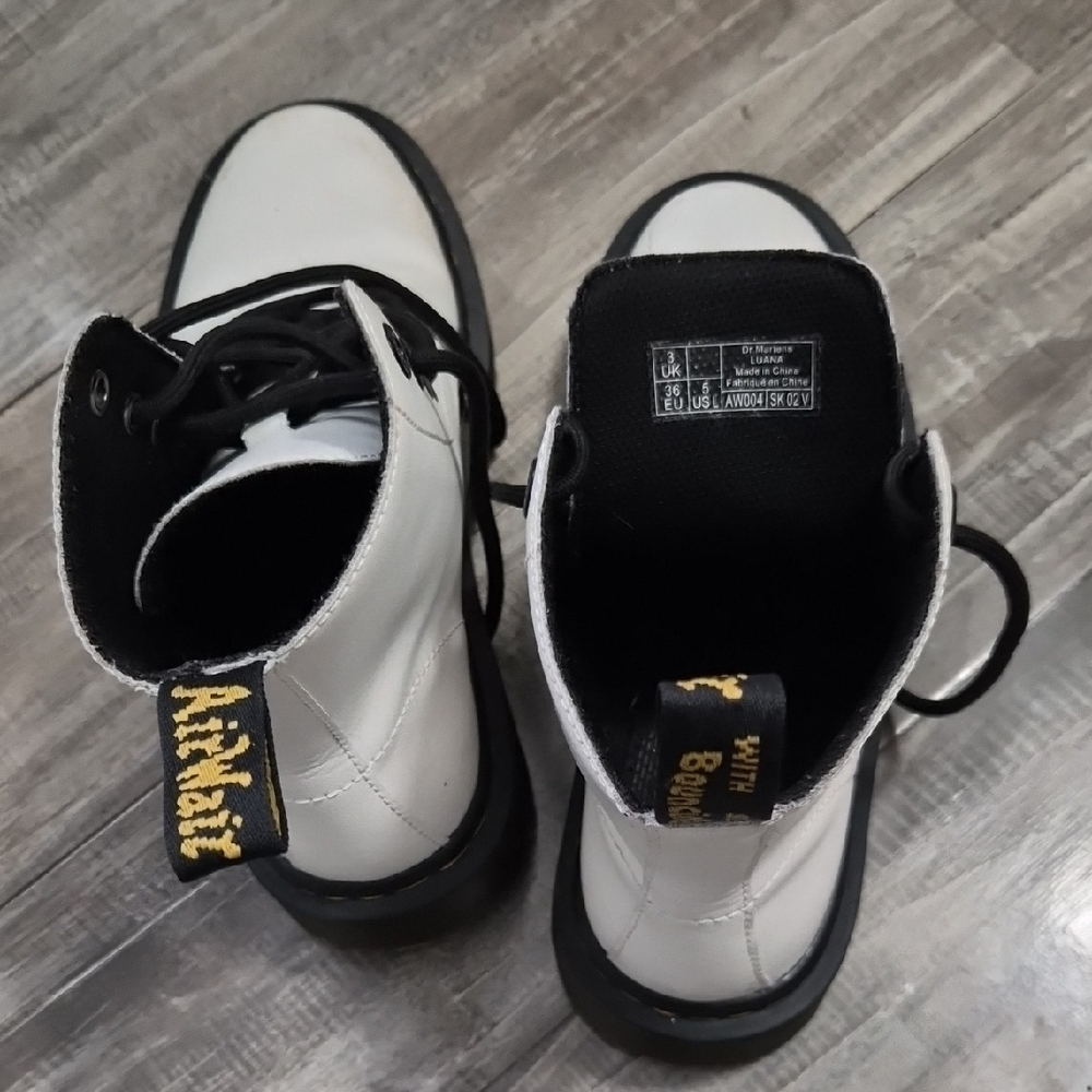 Dr. Martens Classic White Combat Boots - Picture 5 of 6